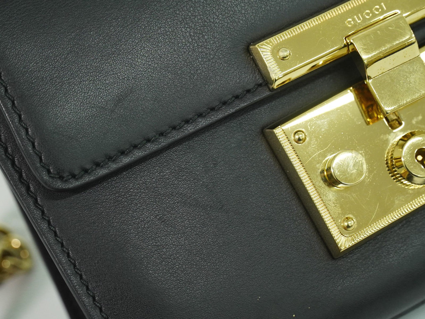 Gucci Padlock Shoulder Bag Leather Black Leather Shoulder Bag Bag