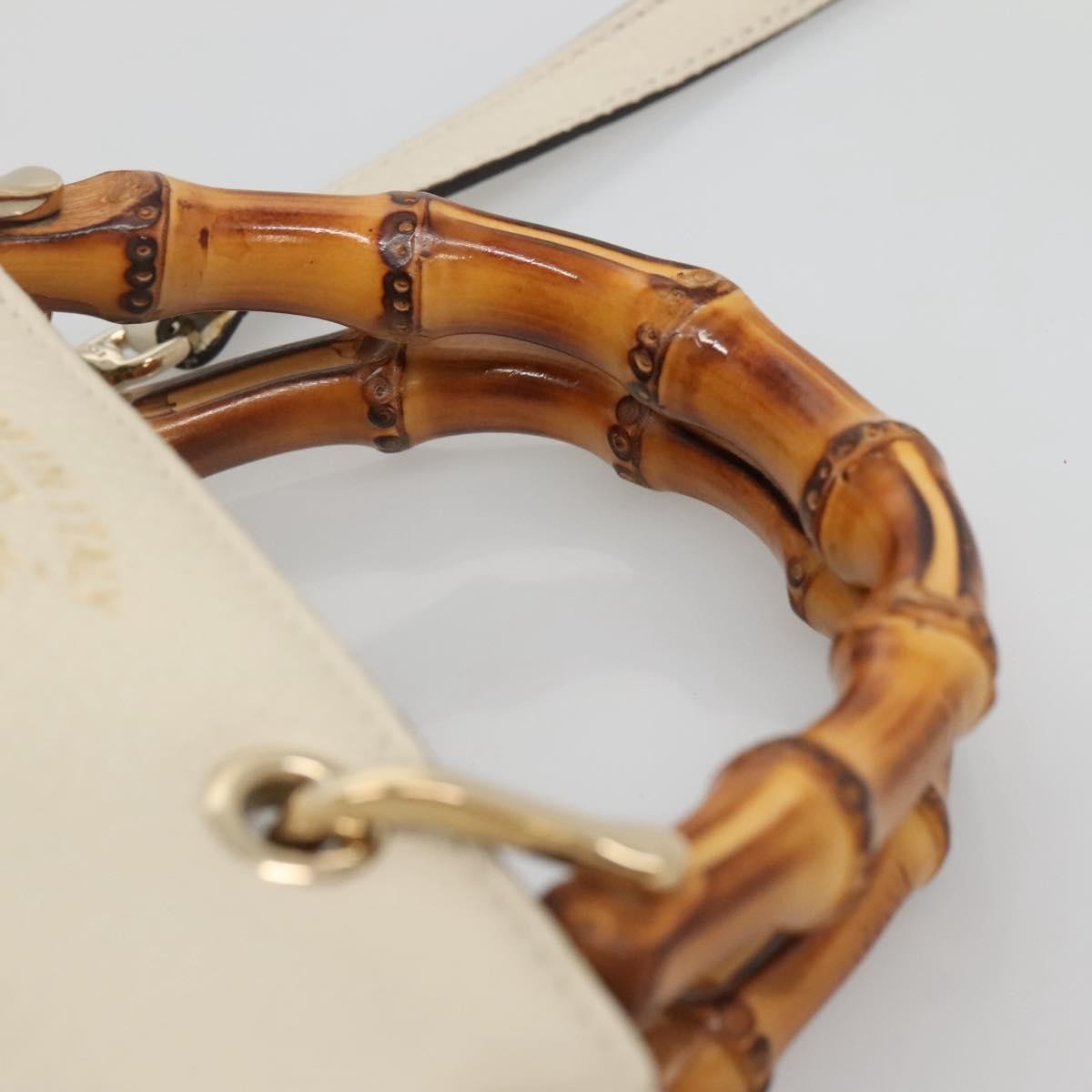 Gucci Bamboo Shopper Bag Leather White Leather Bag