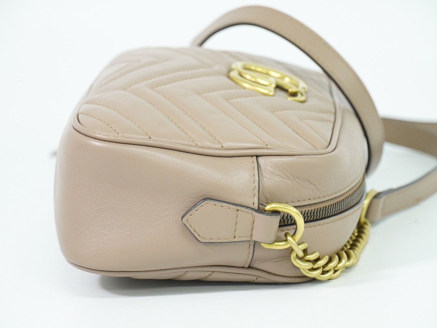 Gucci Gg Marmont Shoulder Bag Matelasse Leather Beige Leather Shoulder Bag Bag
