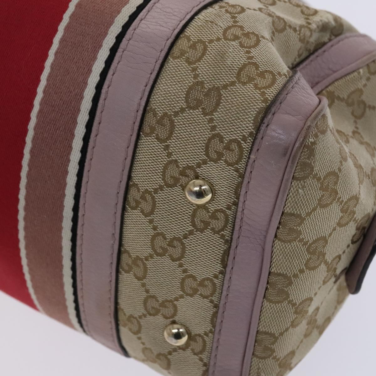 Gucci Web Boston Bag Gg Canvas Beige Canvas Bag