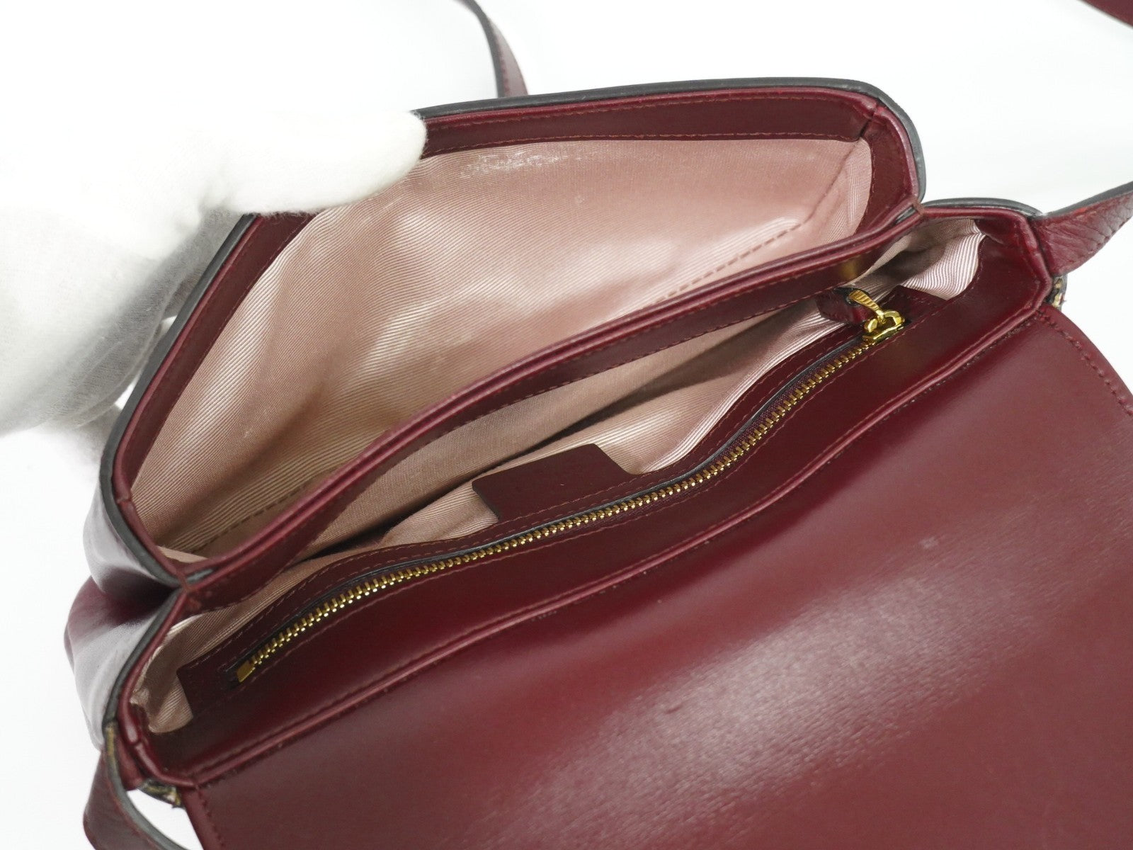 Gucci Arli Shoulder Bag Leather Burgundy Leather Bag