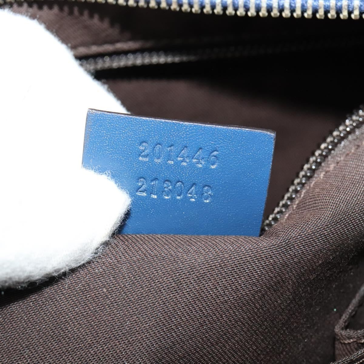 Gucci Zip Top Messenger Bag Diamante Leather Blue Leather Shoulder Bag Bag