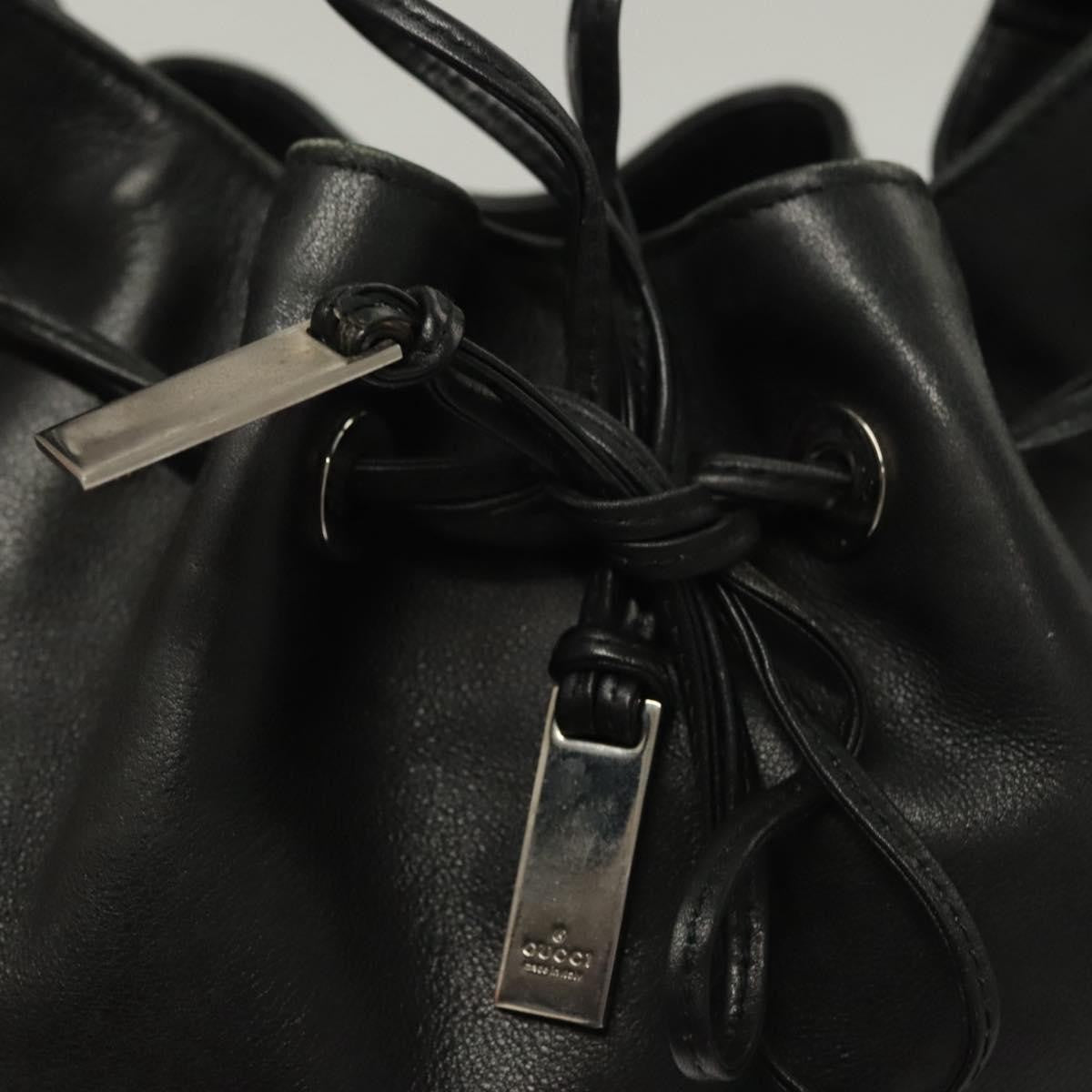 Gucci Bamboo Shoulder Bag Leather Black Leather Handbag