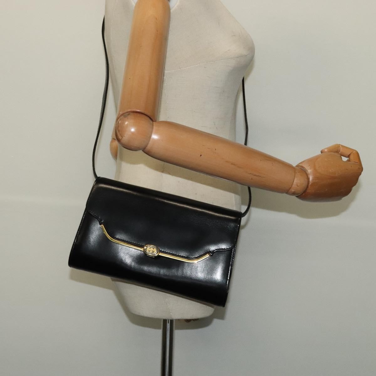 Gucci Shoulder Bag Leather Black Leather Shoulder Bag Bag