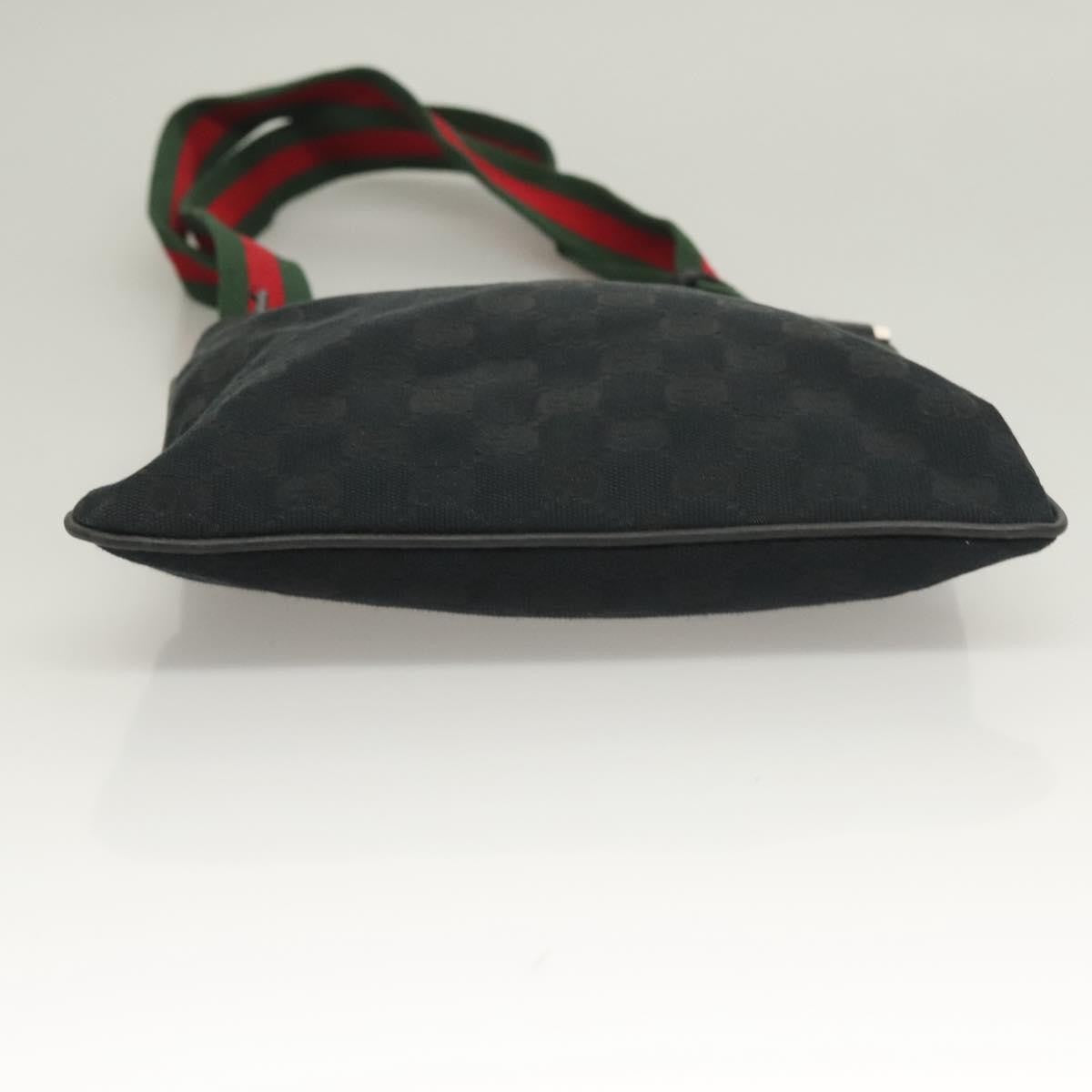 Gucci Web Strap Zip Messenger Bag Gg Canvas Black Canvas Shoulder Bag Bag