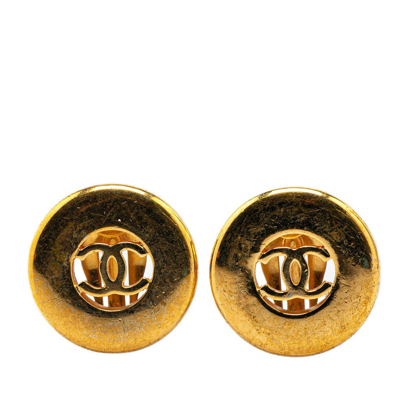 Chanel Gold Plated Coco Mark   Earrings 97A