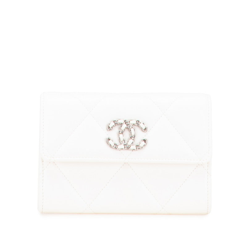 Chanel CHANEL19 Matelassé Lambskin Trifold Wallet