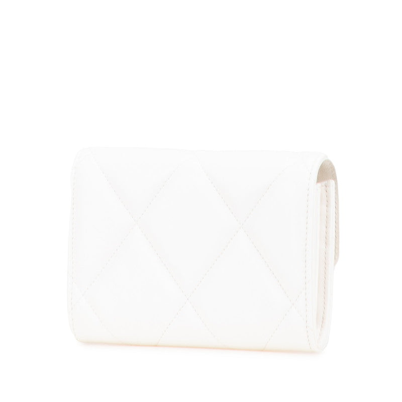 Chanel CHANEL19 Matelassé Lambskin Trifold Wallet