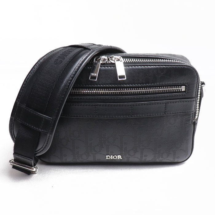 Dior Christian Safari Oblique Shoulder Bag Leather