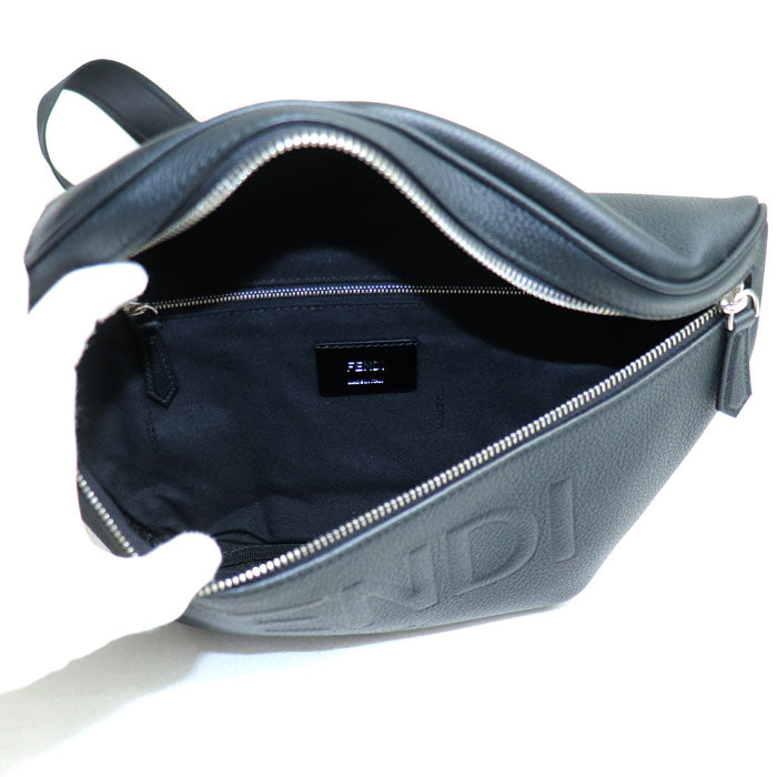 Fendi Shadow Diagonal Grained Belt Bag Leather