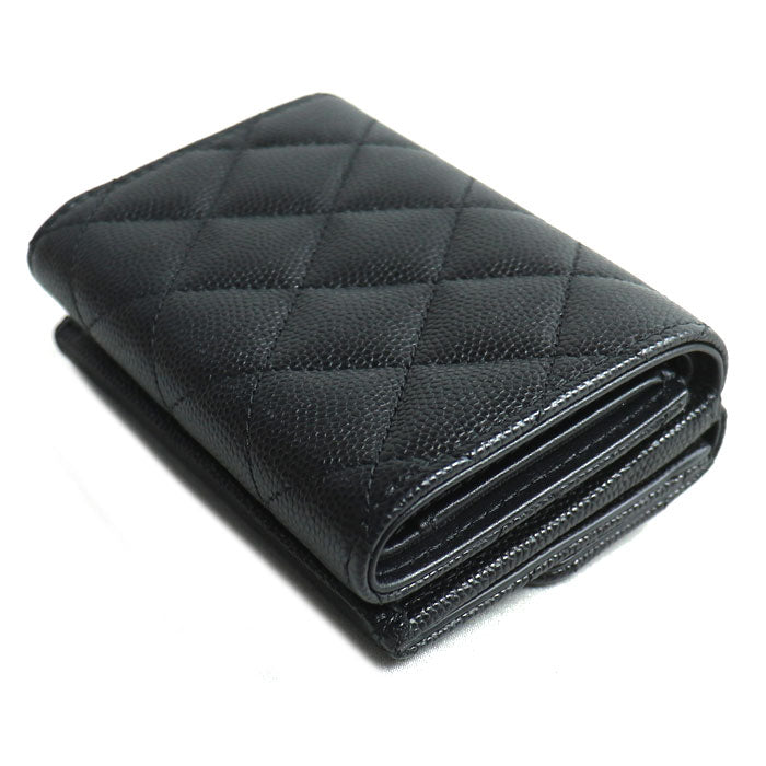 Chanel Matelassé Caviar Skin Compact Wallet