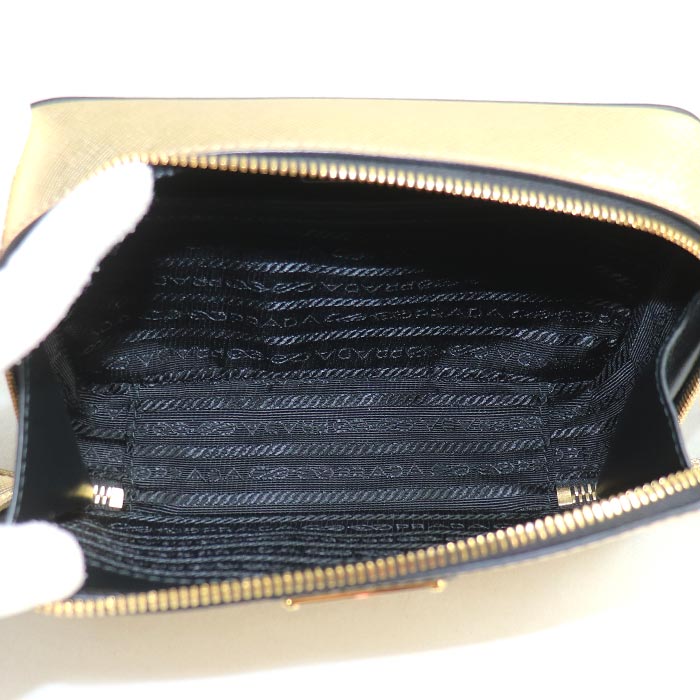 Prada Brick Shoulder Bag Leather Saffiano