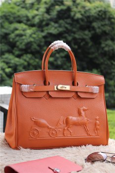 Hermes Luxury Birkin Horse Togo Orange Cm Handbag Leather Travel Bag