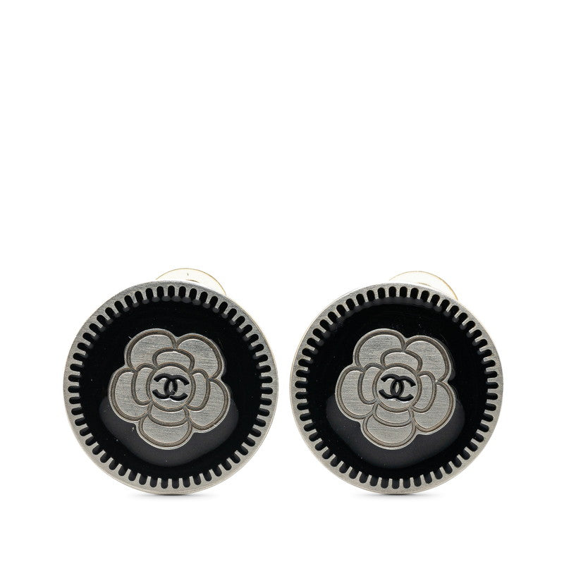 Chanel Metal Camellia Coco Mark Earrings 06P