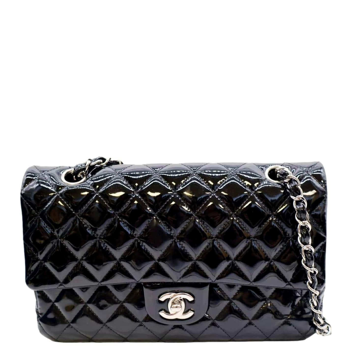 Chanel Flap Patent Leather Black Travel Bag