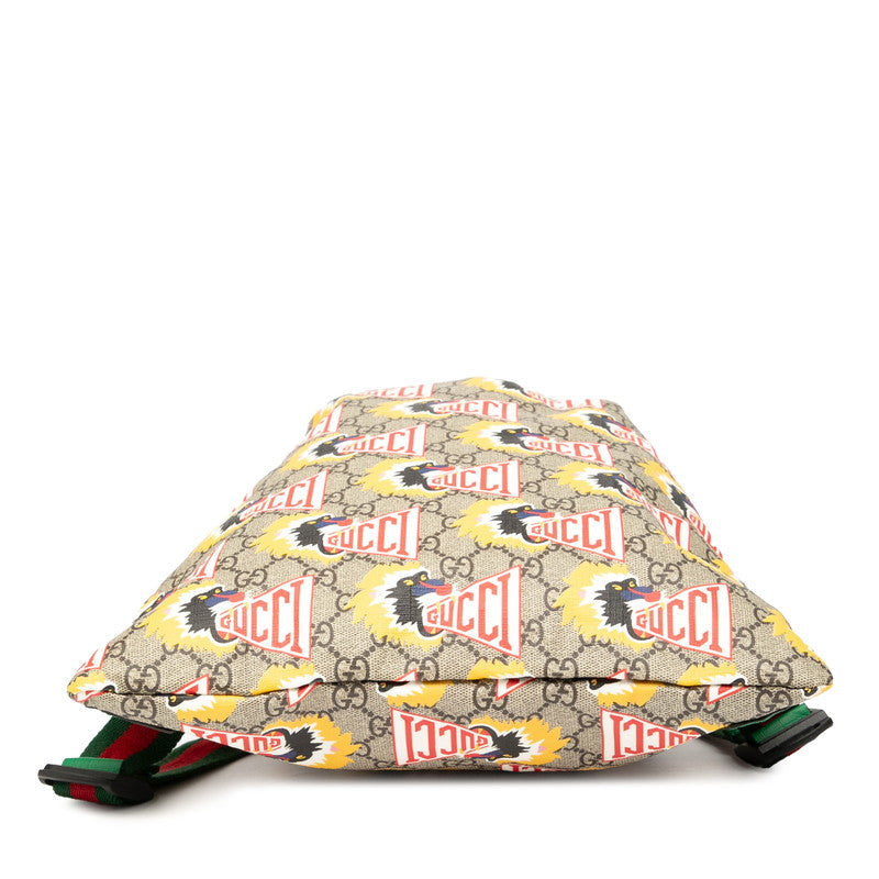 Gucci Supreme Children Lion Motif Pvc Backpack Leather