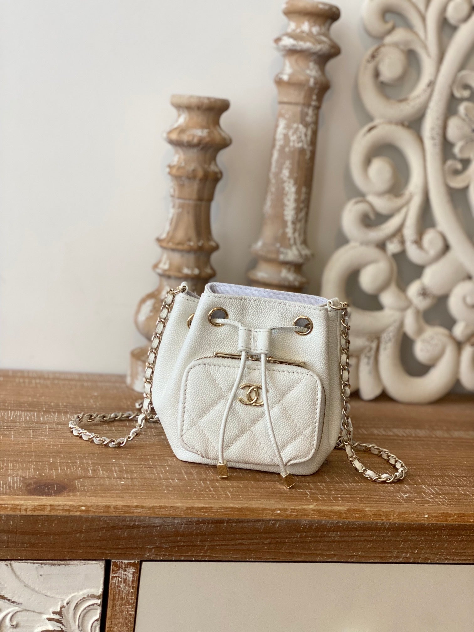 Chlmini Bag With Strap For Women Bags White Bucket Bag