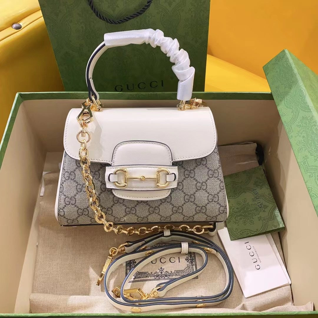 gg Horsebit , ’s 8.7in White Mini Bag