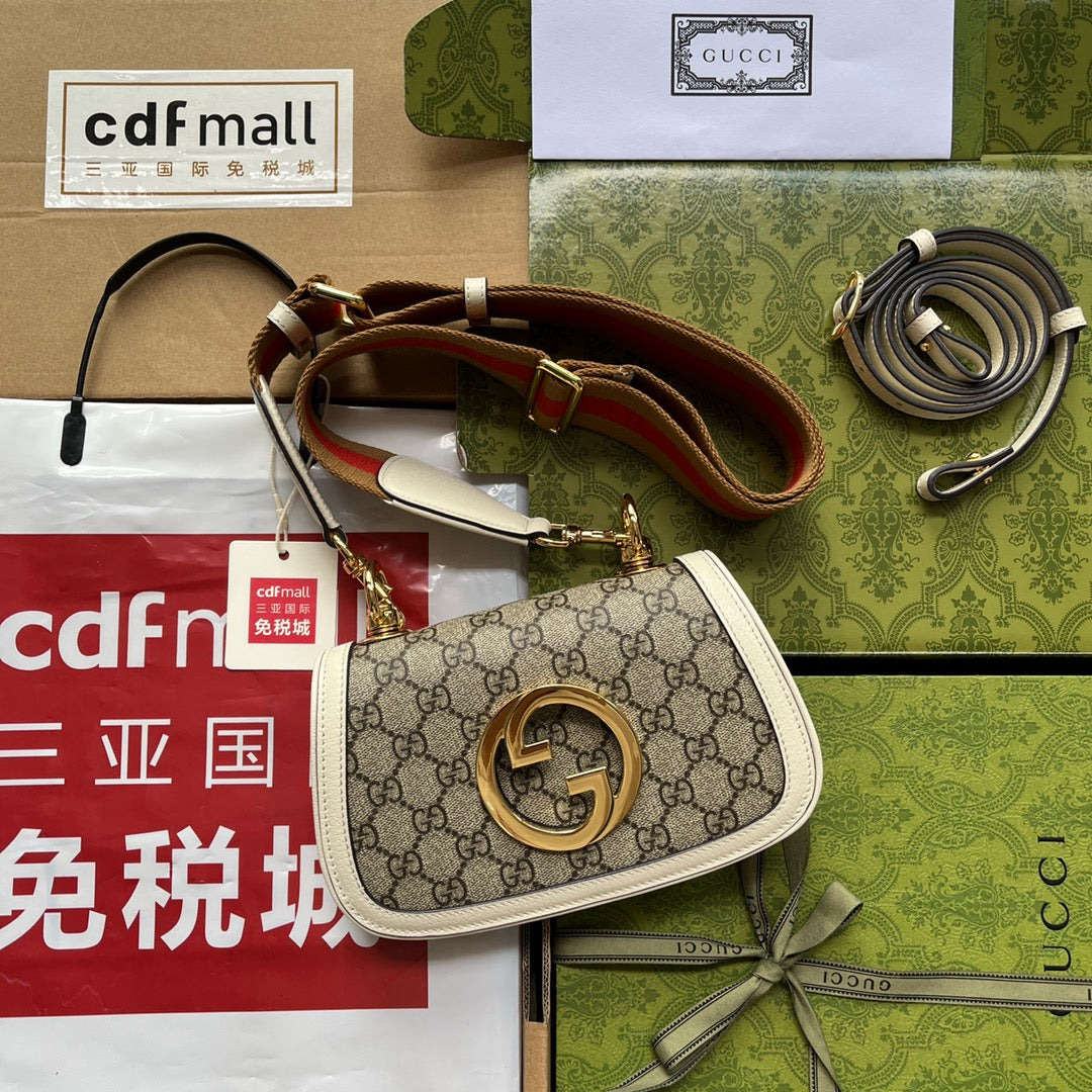 gg Blondie , ’s 8.7in White Brown Mini Bag