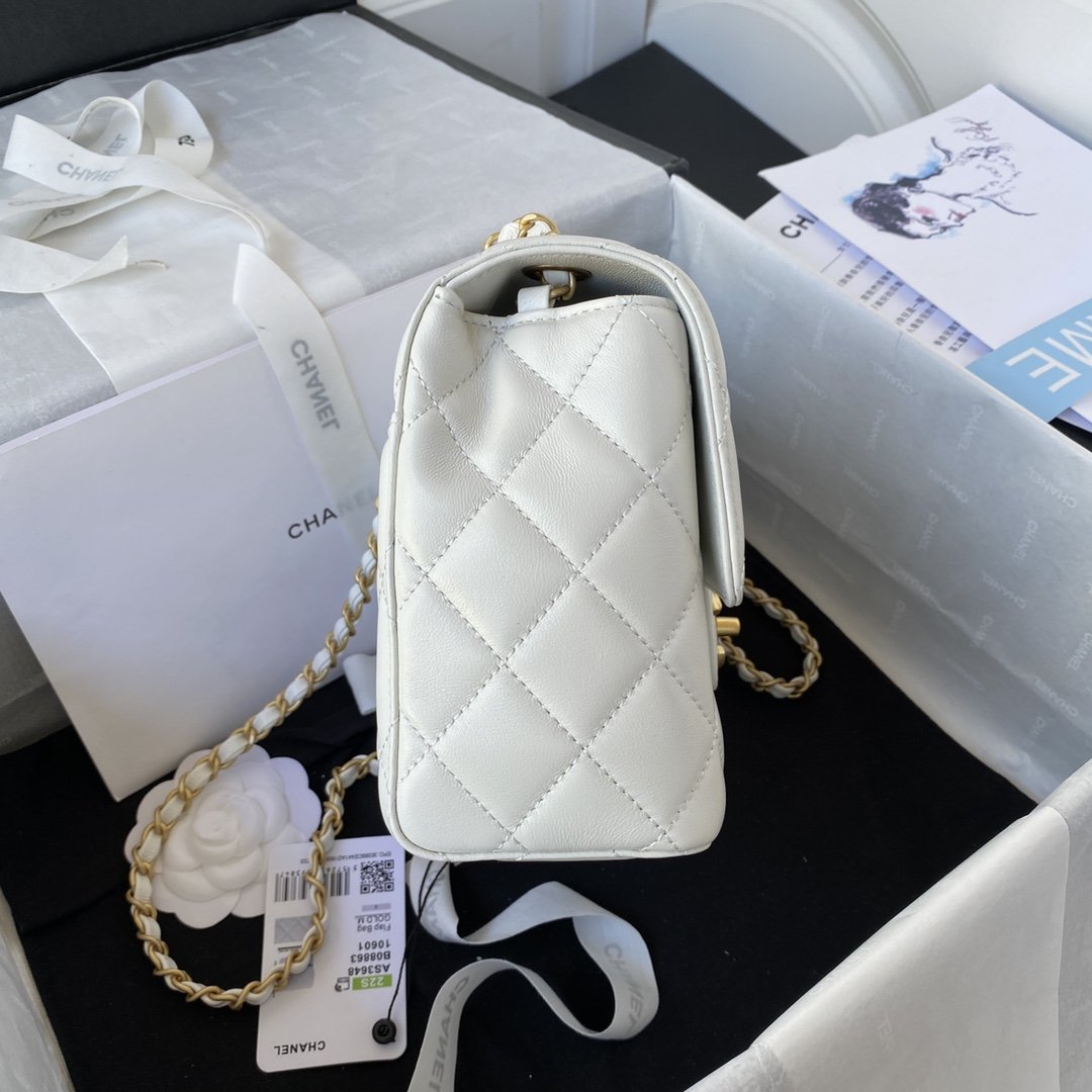 CHLMini , ’s 6.7in 17cm White Flap Mini Bag