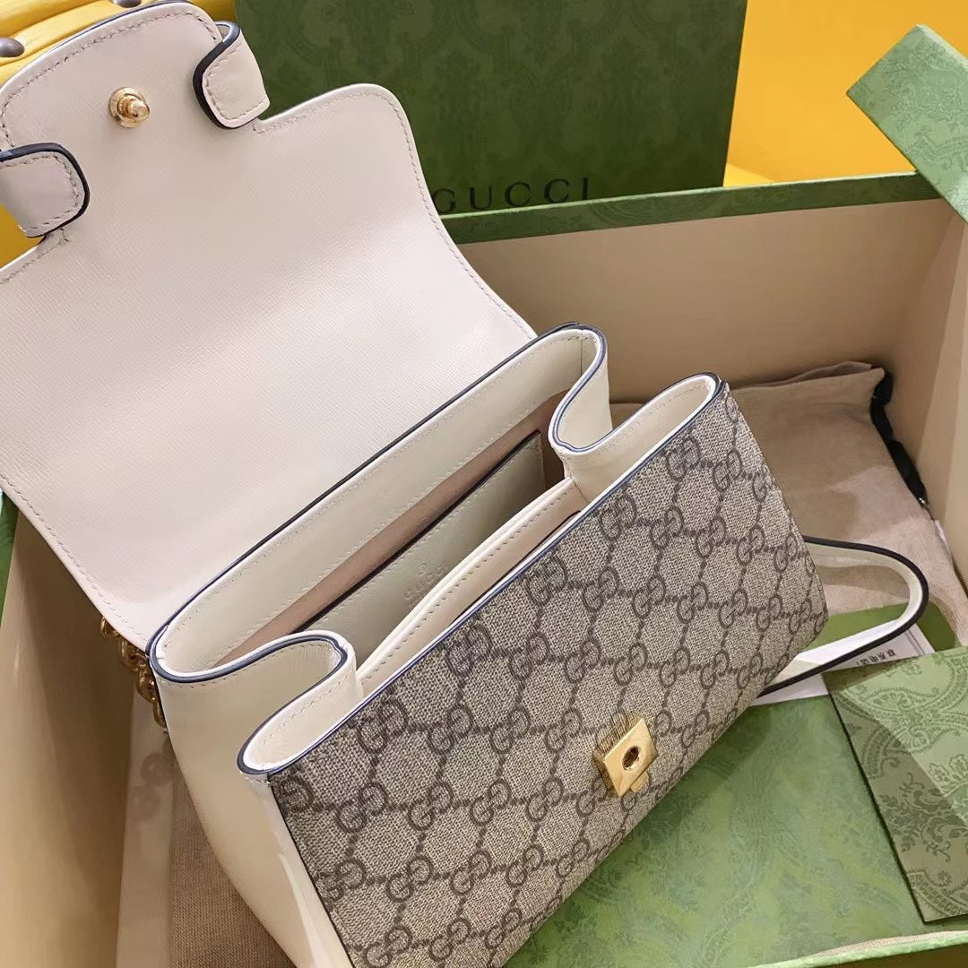 gg Horsebit , ’s 8.7in White Mini Bag