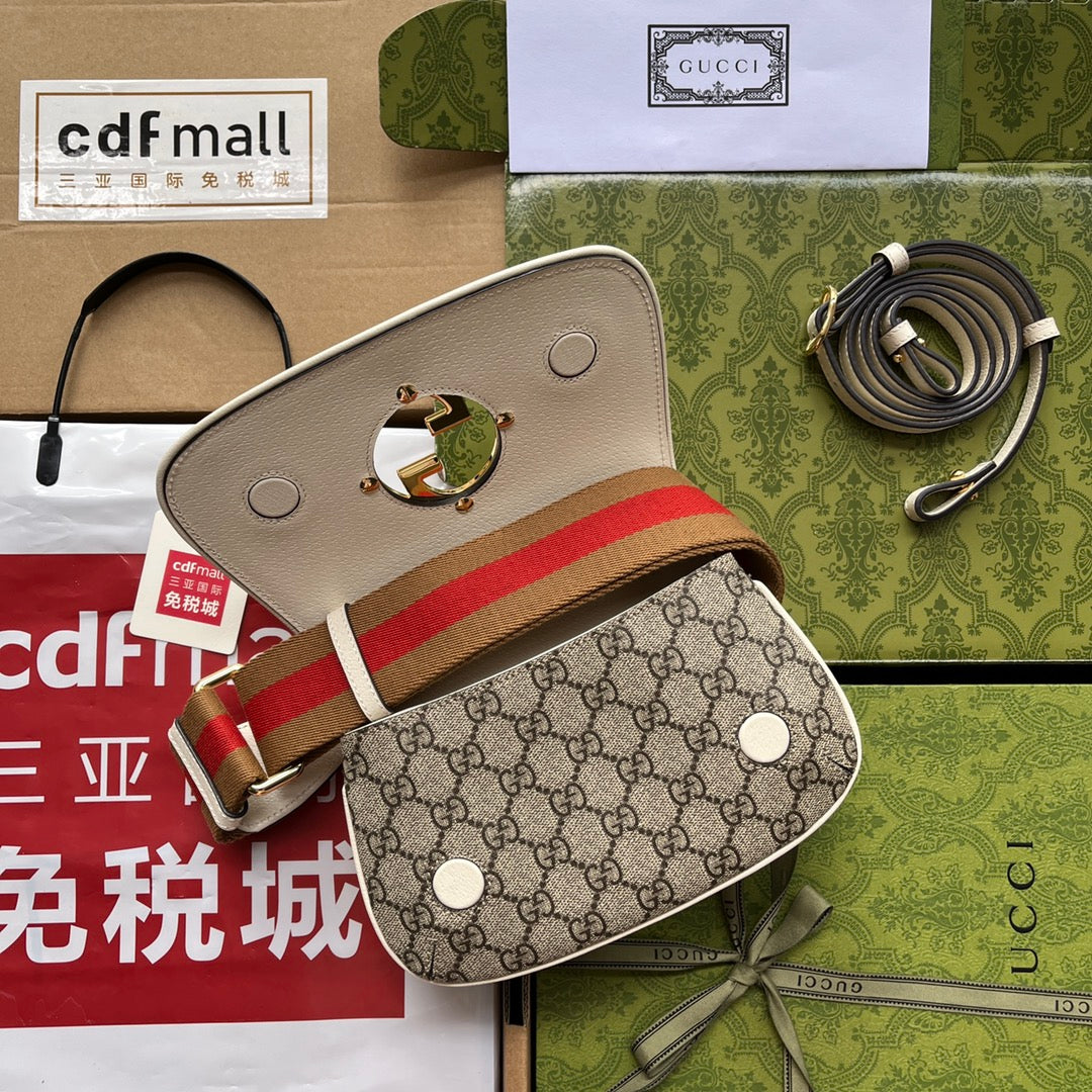 gg Blondie , ’s 8.7in White Brown Mini Bag