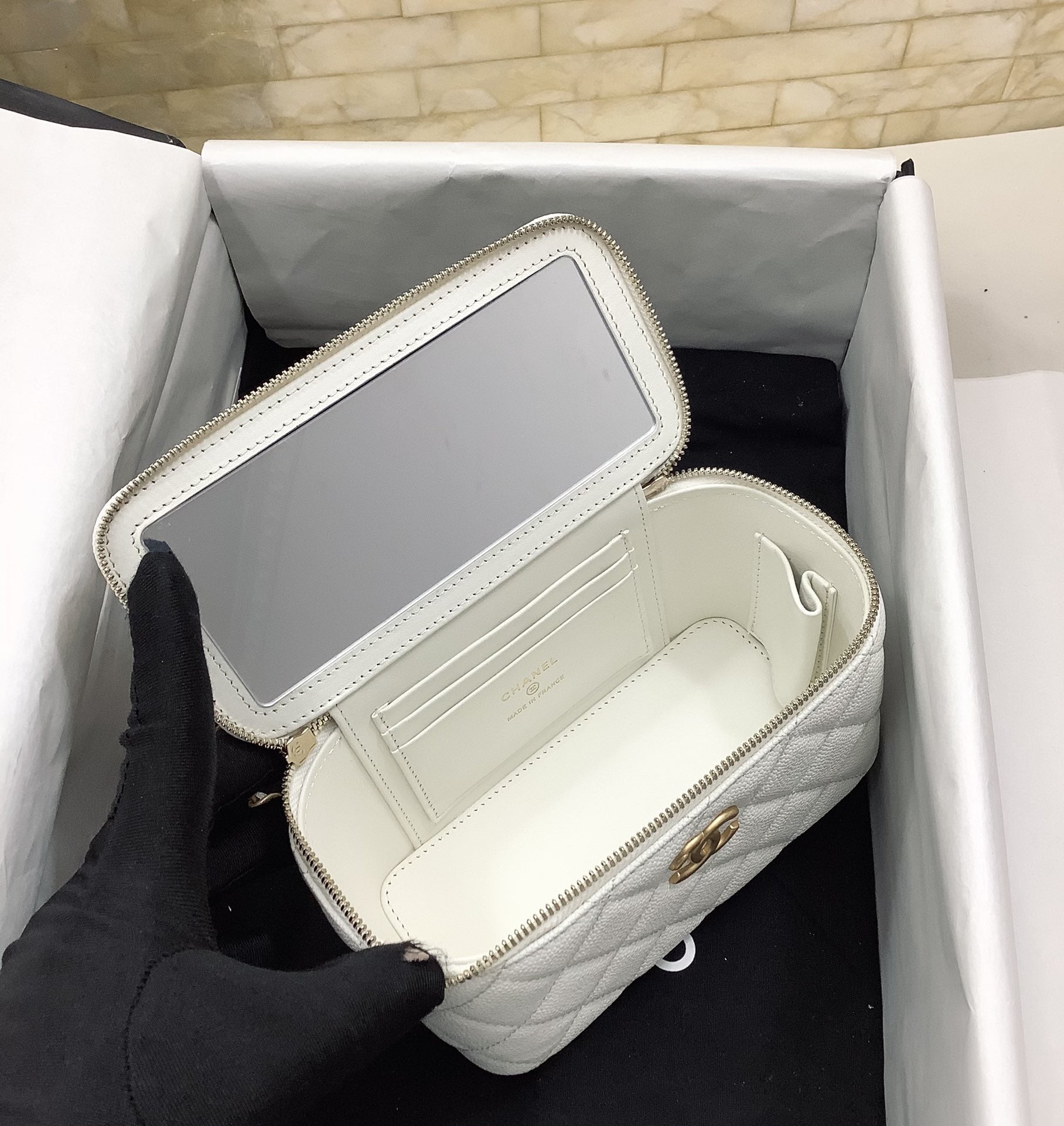 Chlsmall Vanity Case For Women Bags White Travel Bag