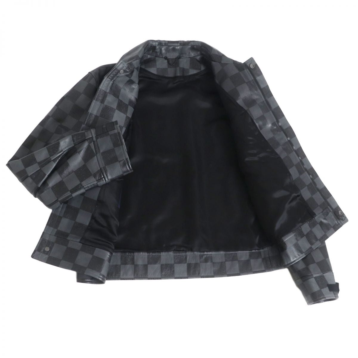 Louis Vuitton jacket Leather Cotton Black Gray Apparel