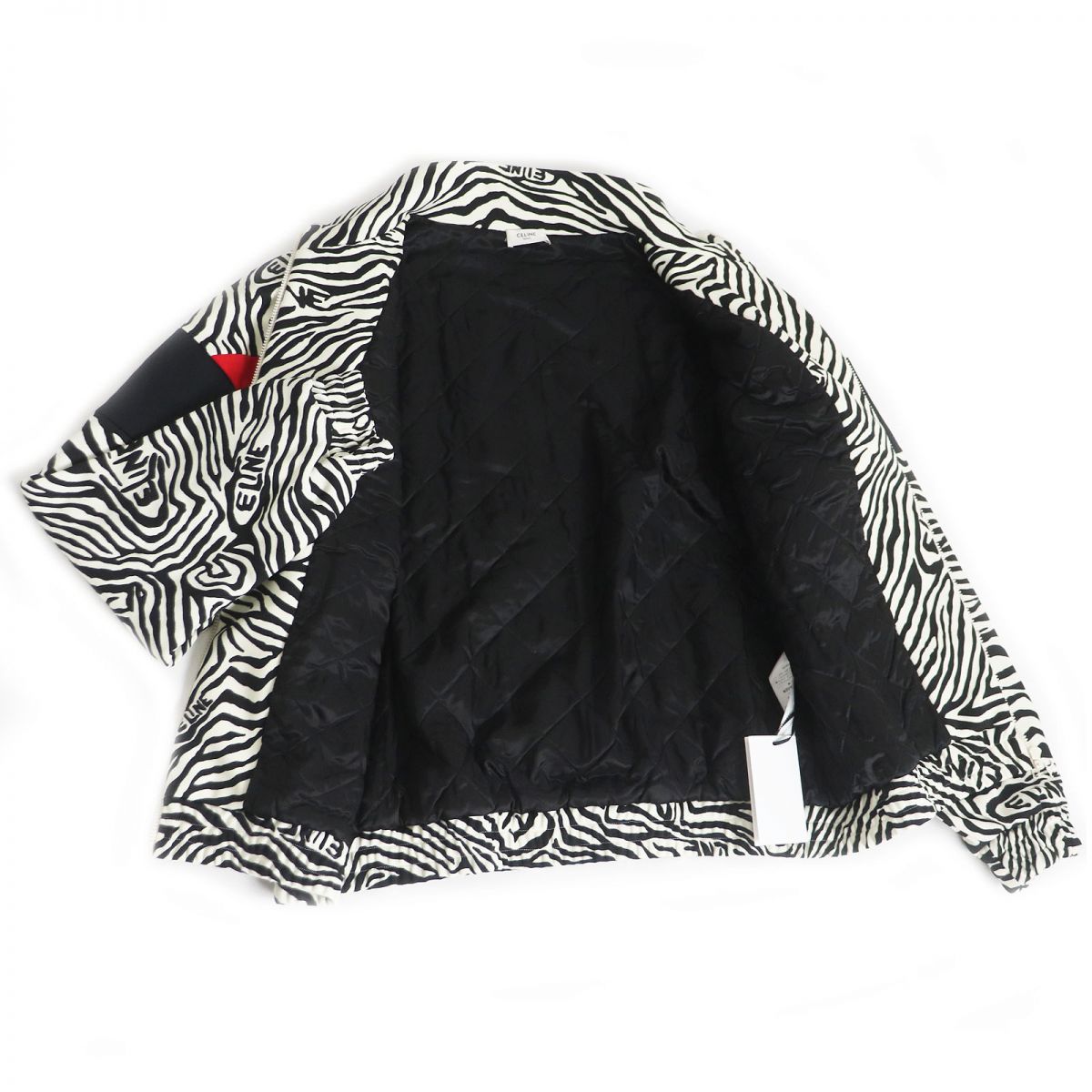 Blouson Outer: Polyester, Lining: Rayon, Filling: Polyester, Black White Travel Bag