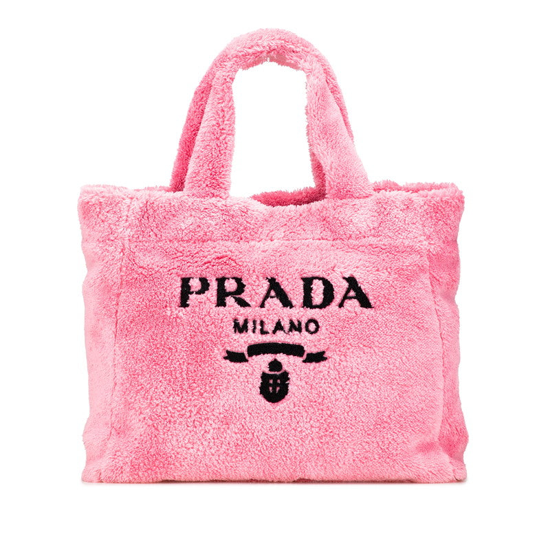 Prada Terry Pile Tote Bag Logo