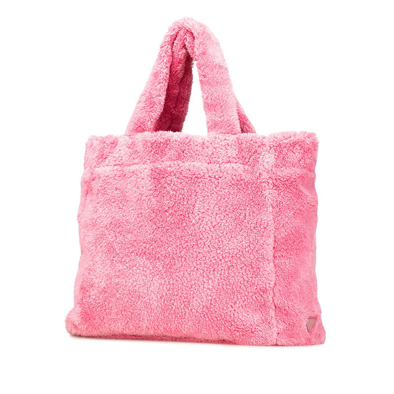 Prada Terry Pile Tote Bag Logo