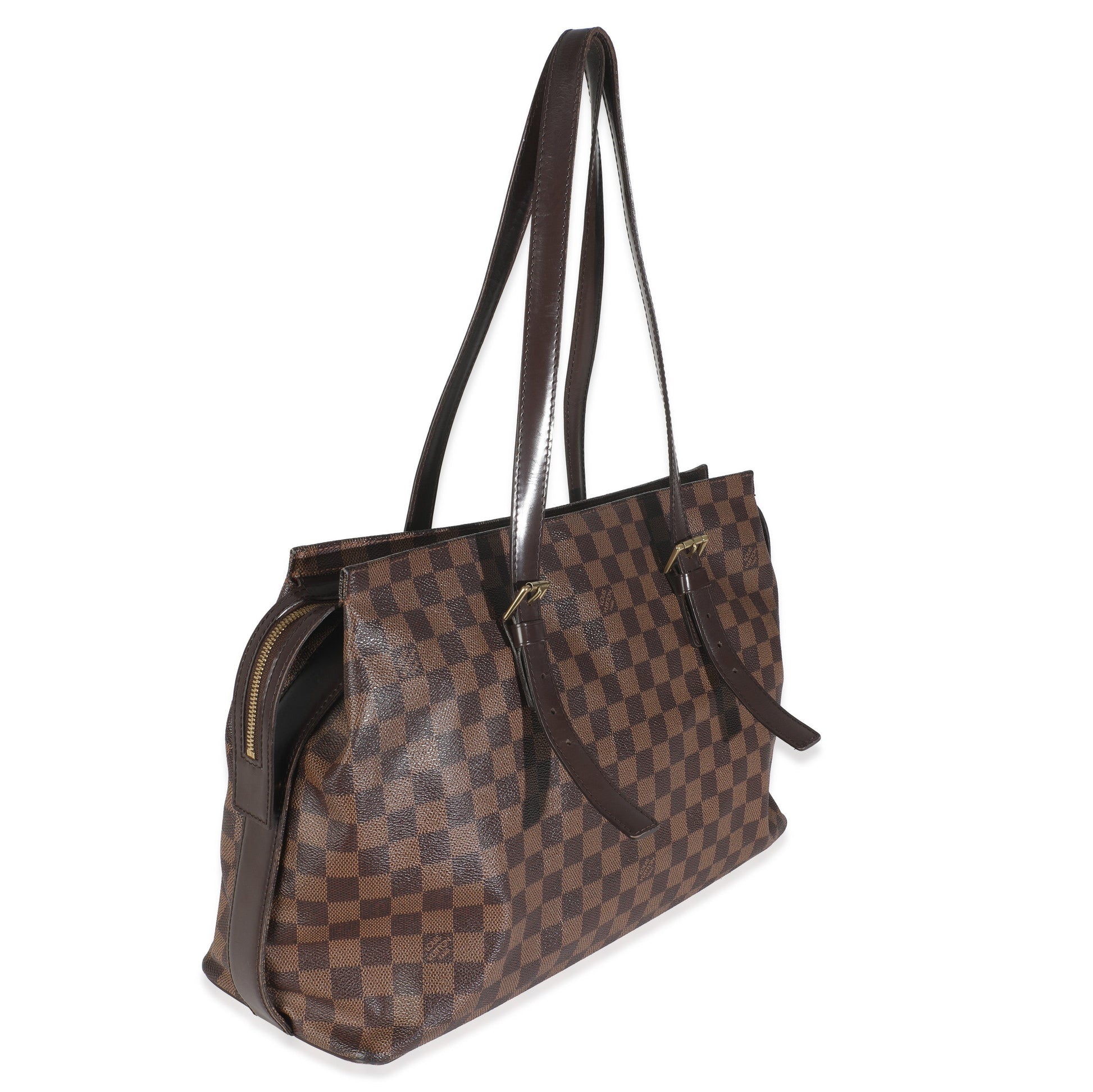 Louis Vuitton Damier Ebene Chelsea Zip Canvas Tote Bag