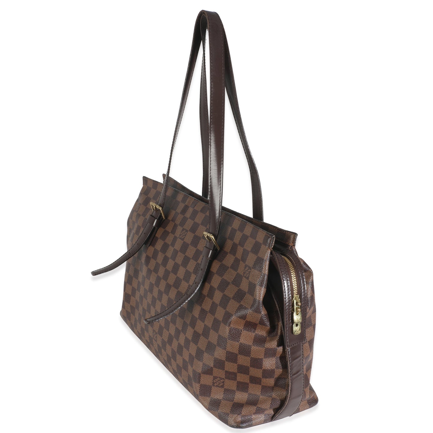 Louis Vuitton Damier Ebene Chelsea Zip Canvas Tote Bag