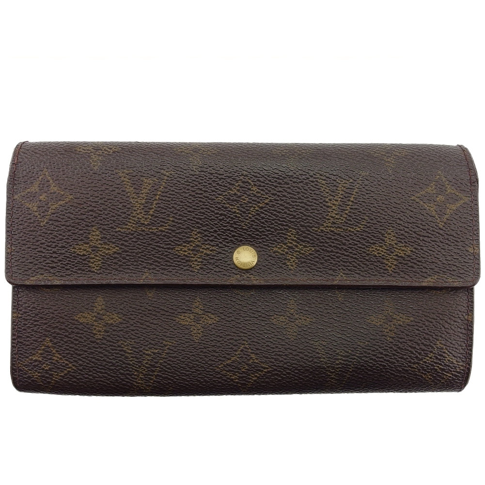 Louis Vuitton Long Purse M61725 Pochette Porto Brown Beige Wallet Case T22160