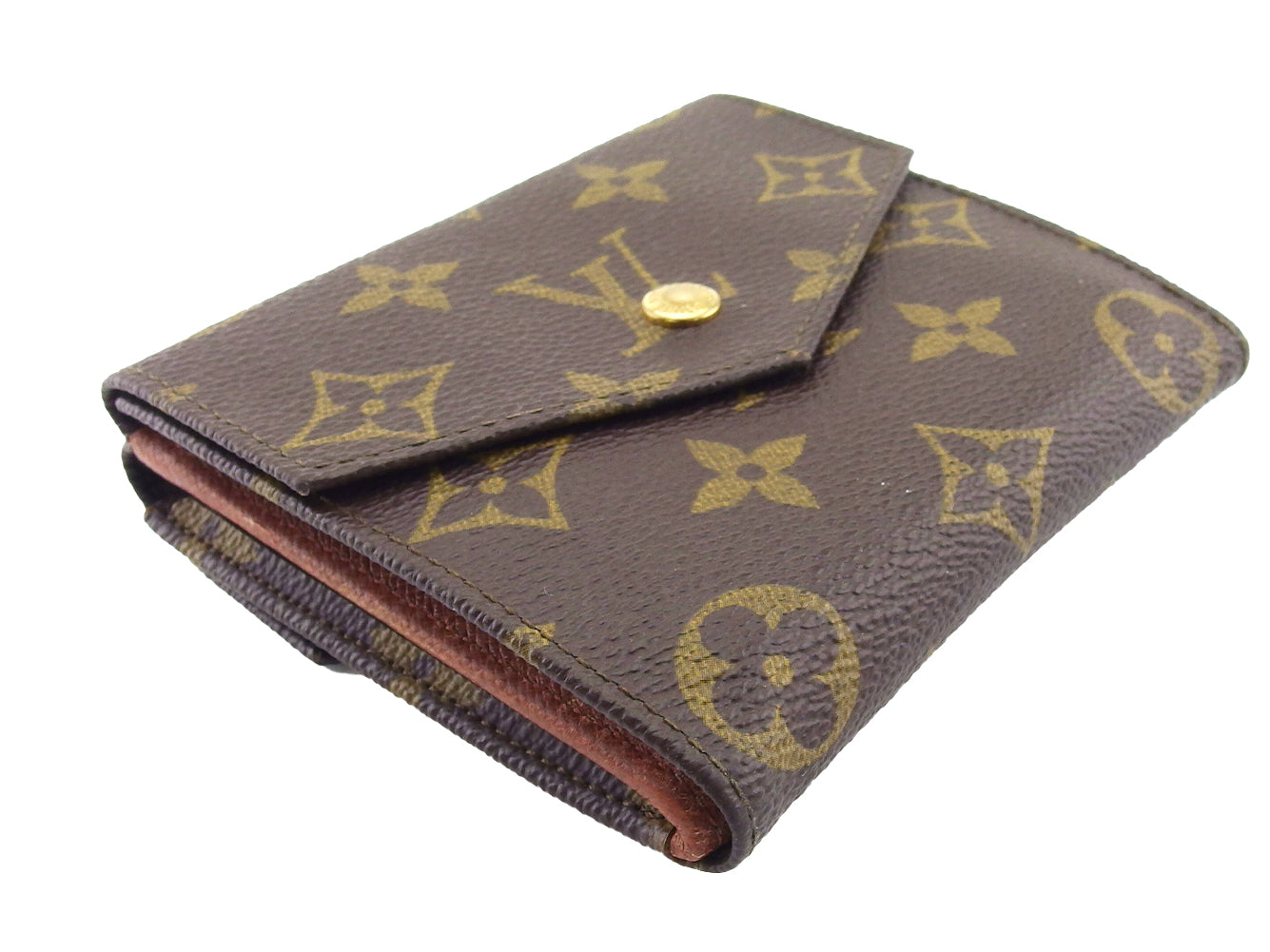 Louis Vuitton Bifold M61660 Portonebier Brown Beige Wallet Case T22609