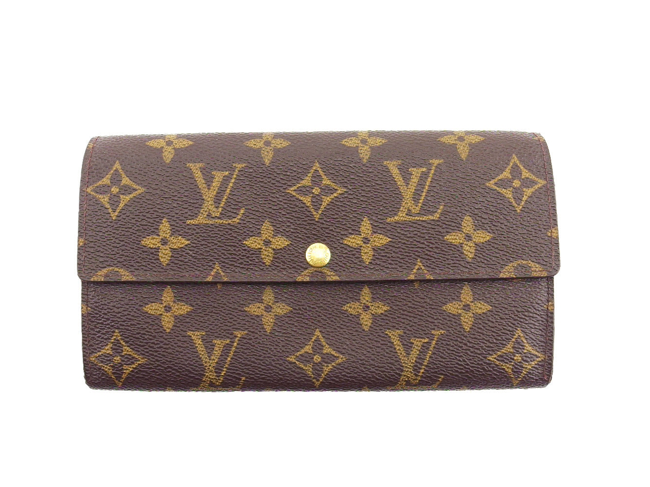 Louis Vuitton Long Purse M61725 Pochette Porto Brown Beige Wallet Case T22618