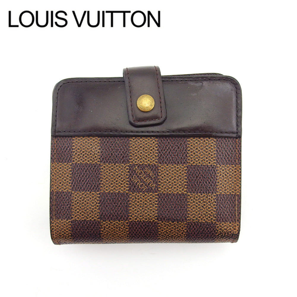 Louis Vuitton Bifold N61668 Compact zip Brown Beige Wallet Case