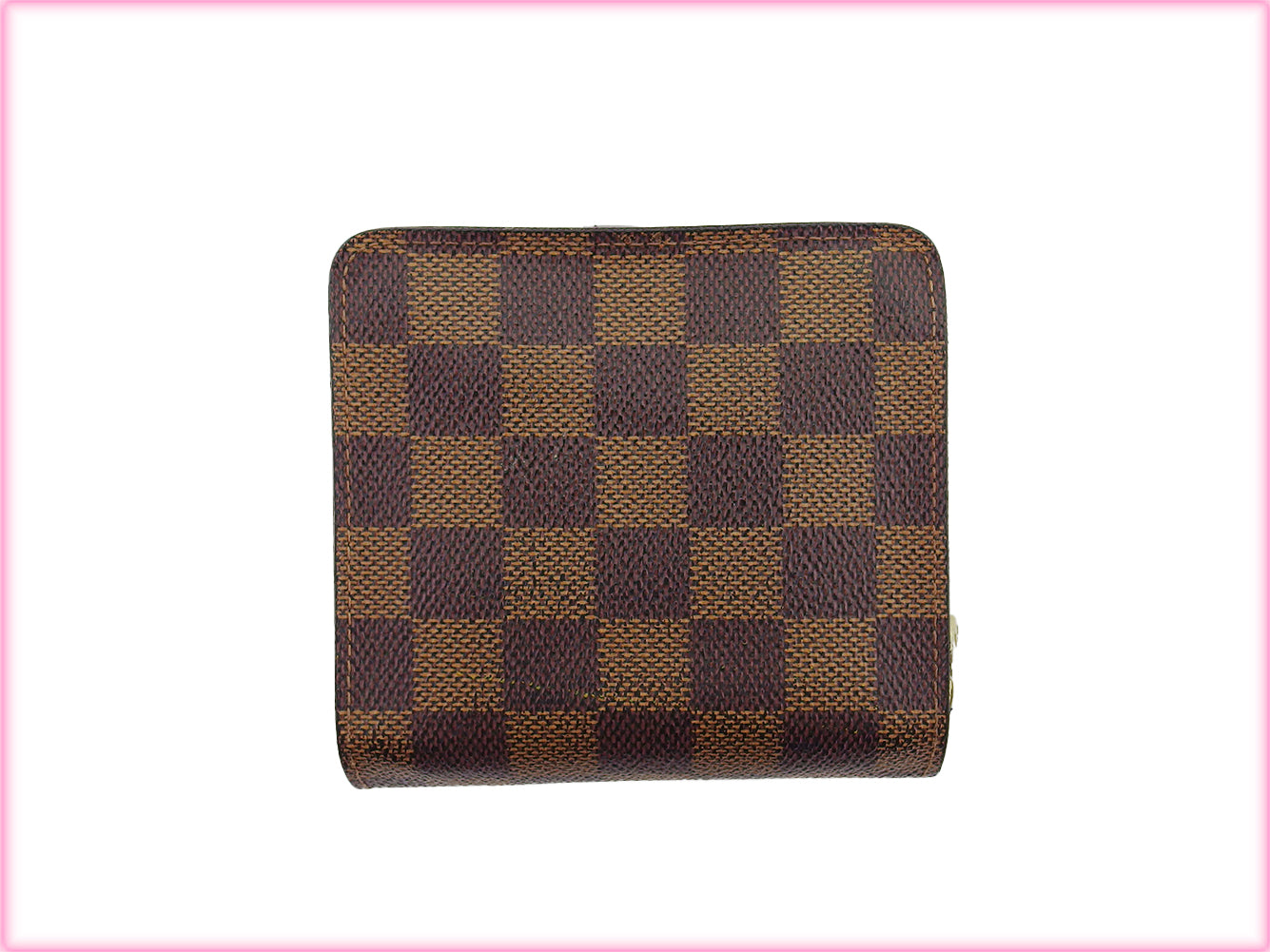 Louis Vuitton Bifold N61668 Compact zip Brown Beige Wallet Case