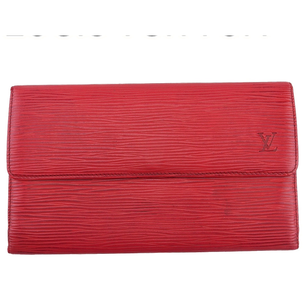 Louis Vuitton Tri-fold Porte Tresor International Red Wallet Case