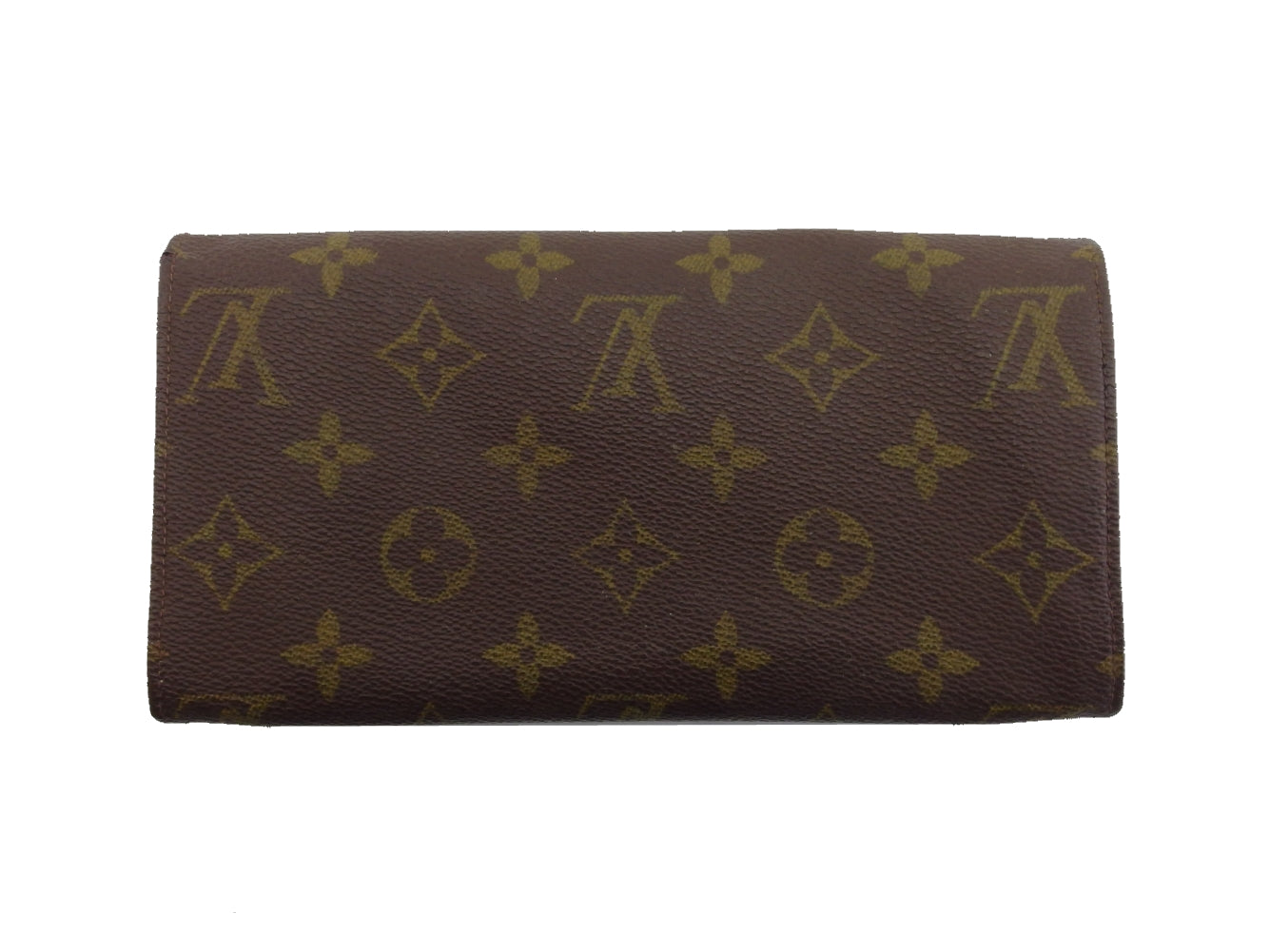 Louis Vuitton Long Purse x Pochette Porto Brown Beige Wallet Case