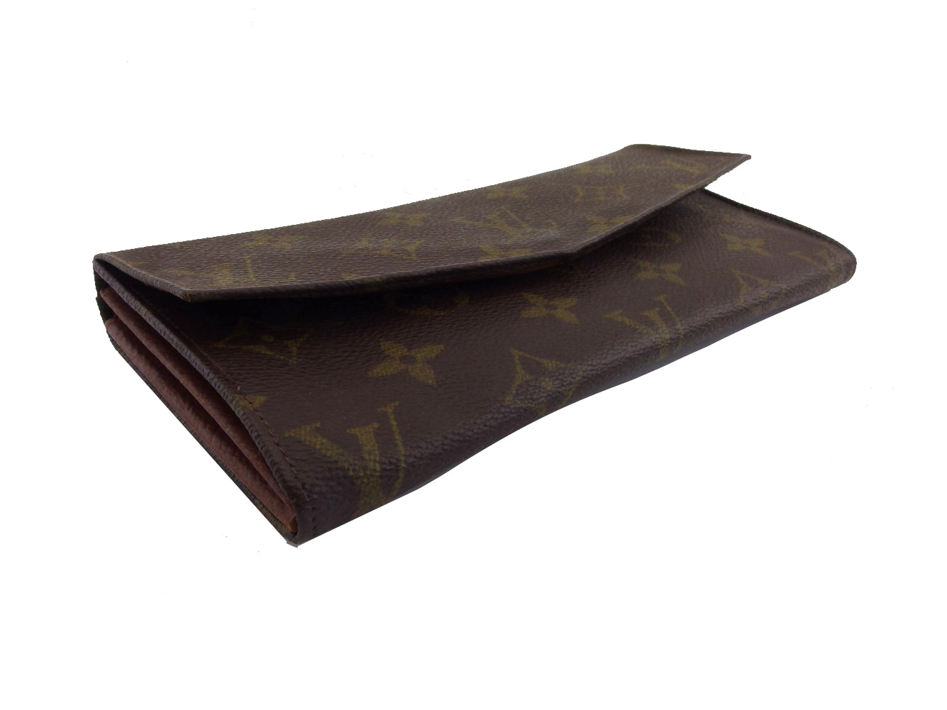 Louis Vuitton Long Purse x Pochette Porto Brown Beige Wallet Case