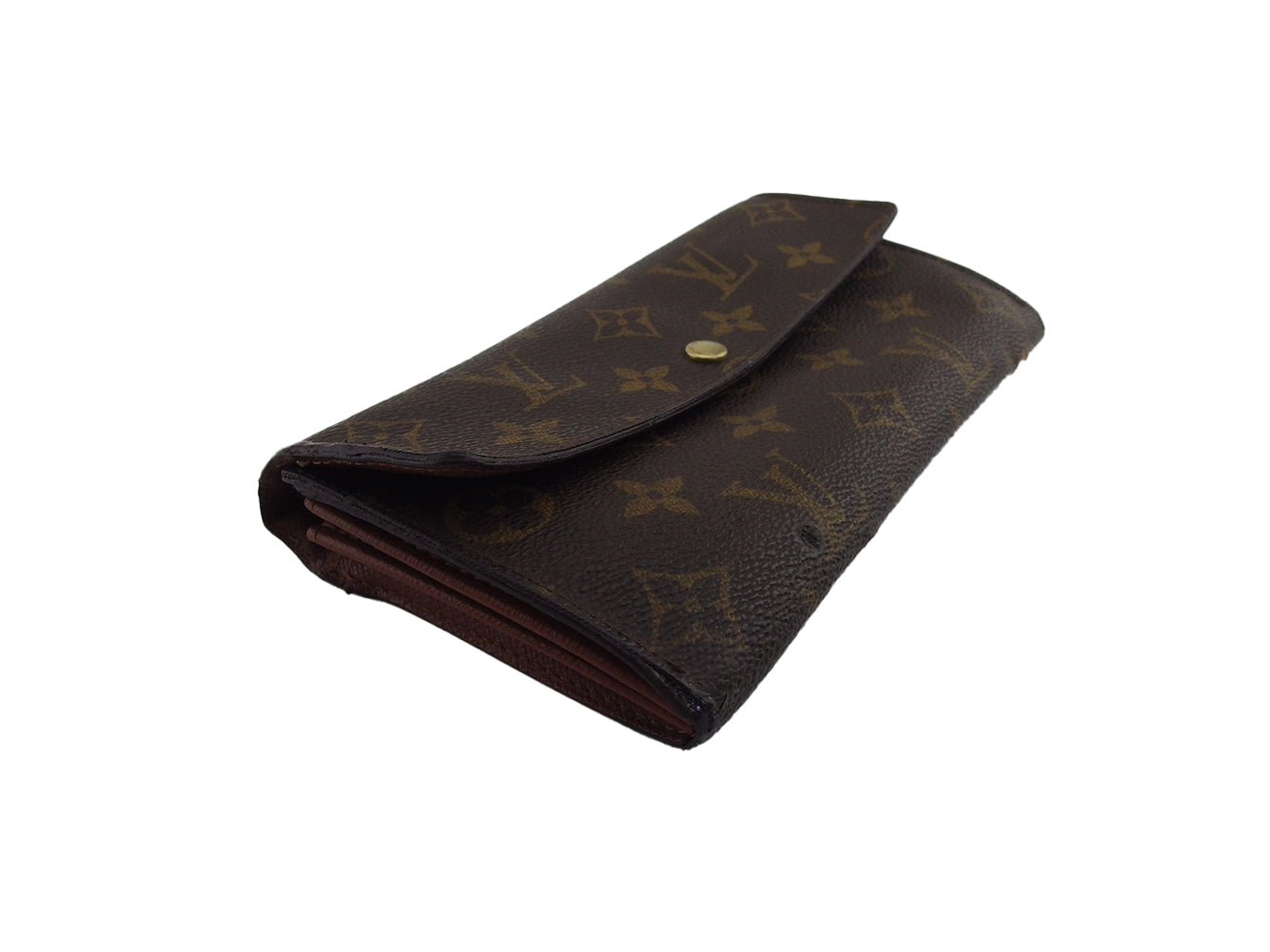 Louis Vuitton Long Purse x Pochette Porto Brown Beige Wallet Case T24938