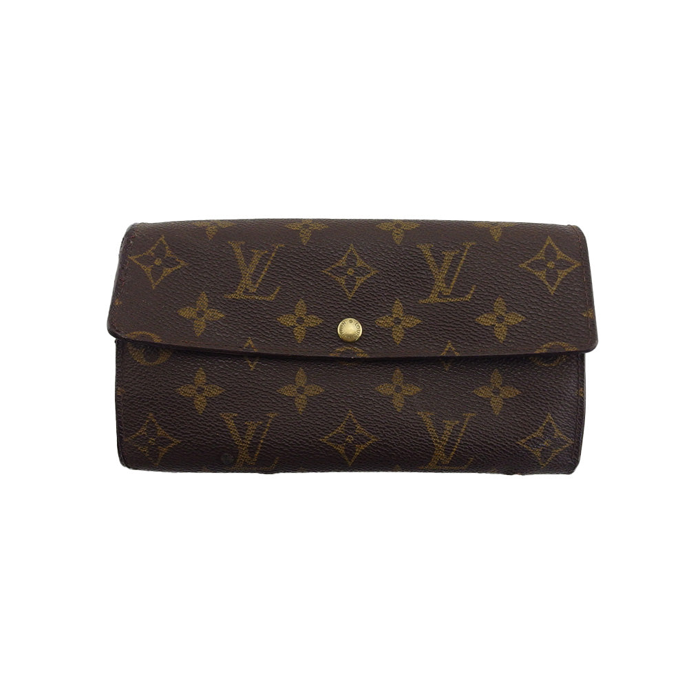 Louis Vuitton Long Purse x Pochette Porto Brown Beige Wallet Case T24938