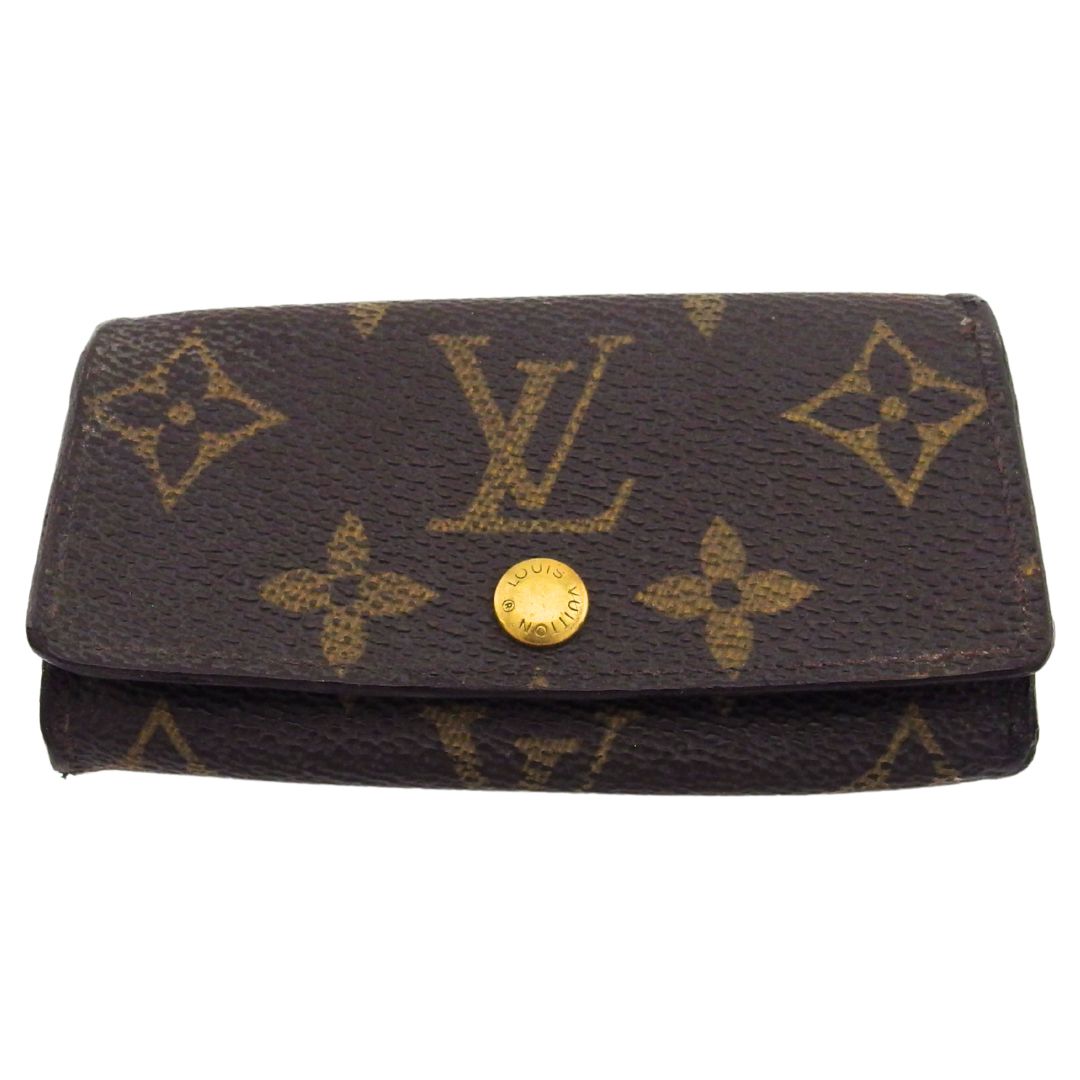 Louis Vuitton Key holder x Brown Beige Gold Key Chain T25008