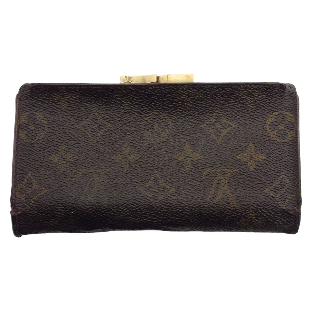 Louis Vuitton Long Purse T61217 North America Brown Beige Wallet Case T25030