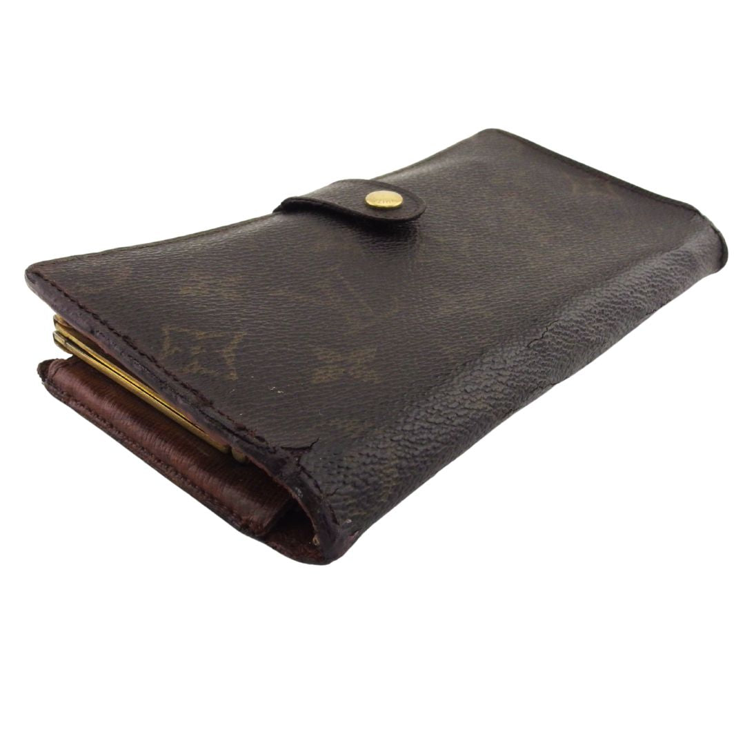 Louis Vuitton Long Purse T61217 North America Brown Beige Wallet Case T25030