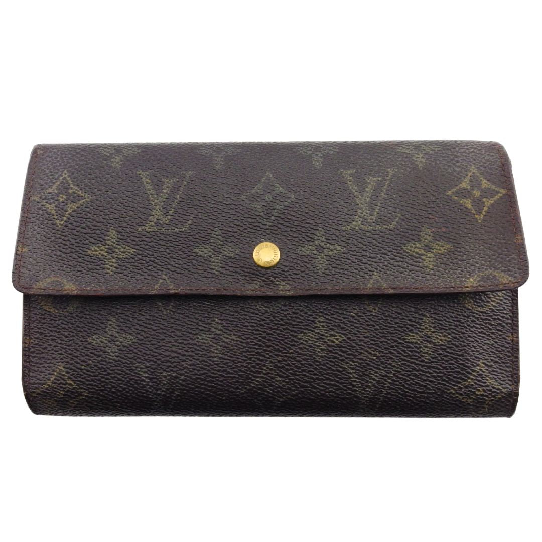 Louis Vuitton Long Purse M61215 Porte Tresor Brown Beige Wallet Case