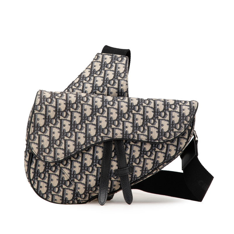 Dior Saddle Oblique 2Way Bag Leather Canvas Shoulder Bag