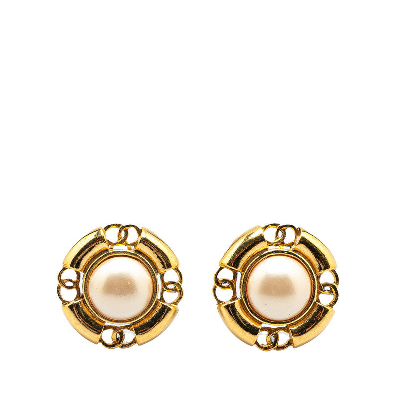 Chanel Gold-Plated Coco Mark Earrings 94P