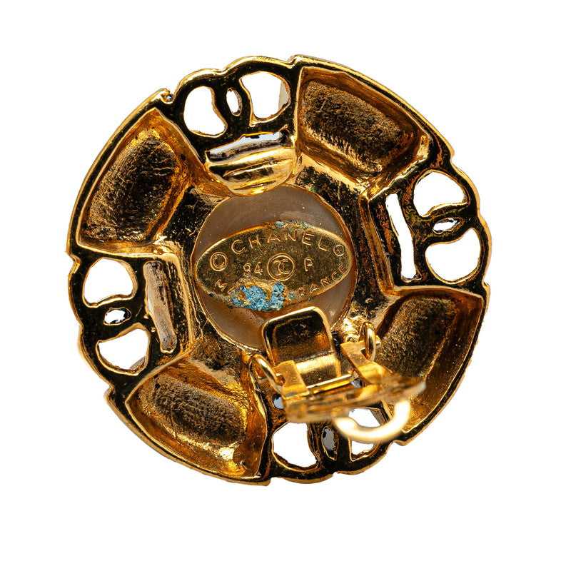 Chanel Gold-Plated Coco Mark Earrings 94P
